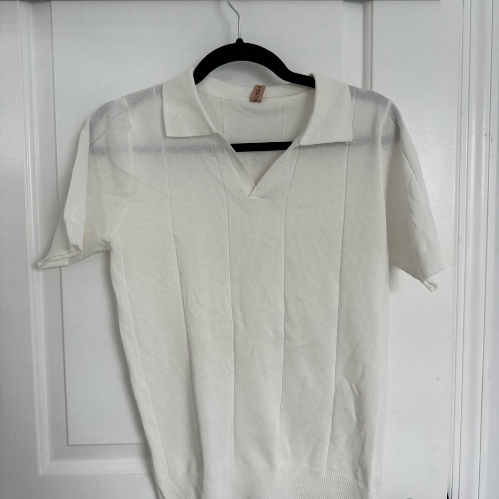 Classic White Short Sleeve Polo Shirt